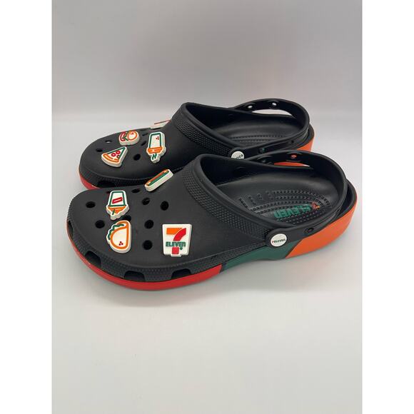 7-Eleven x Crocs Exclusive 7-11 Black Classic Clog Men\'s Size 12 main image 9